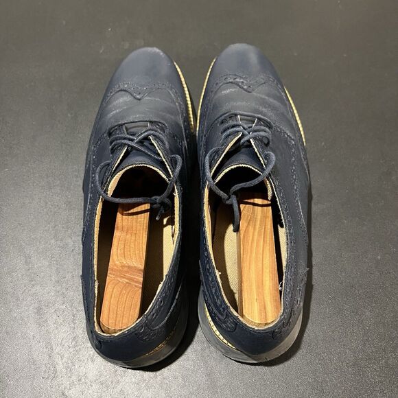 Cole Haan OS Grand Wingtip Oxford Men's 10 Blue C12699 Leather Shoes - Picture 8 of 10